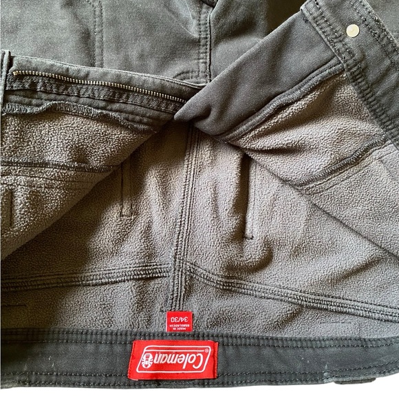 Coleman Fleece Lined Pants Men's Size 34/30 Utility Carpenter Grey Pockets - Picture 10 of 15